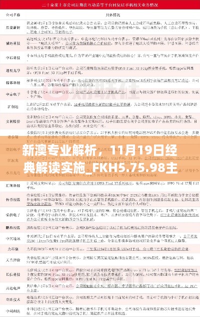 新澳專業(yè)解析，11月19日經(jīng)典解讀實(shí)施_FKH5.75.98主力版