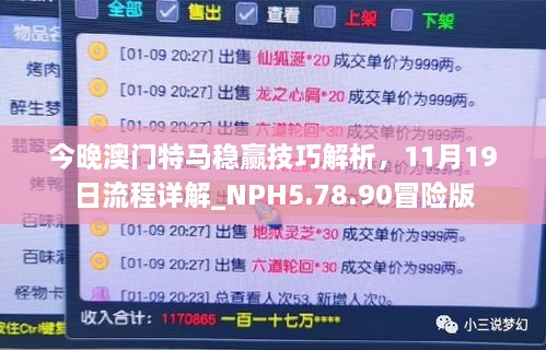 今晚澳門特馬穩(wěn)贏技巧解析，11月19日流程詳解_NPH5.78.90冒險版