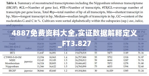 4887免費資料大全,實證數(shù)據(jù)解釋定義_FT3.827