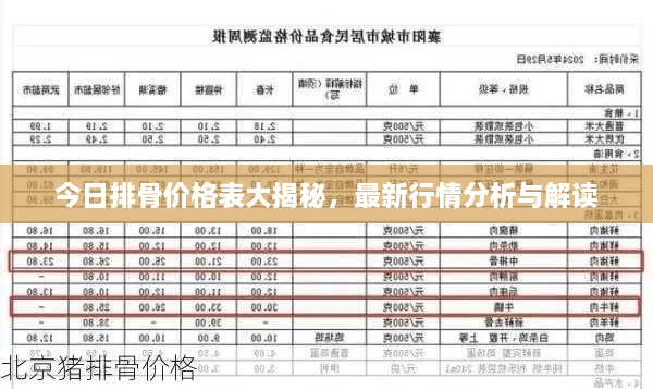 今日排骨價(jià)格表大揭秘，最新行情分析與解讀