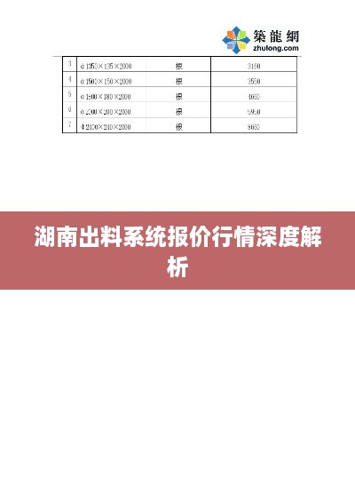 湖南出料系統(tǒng)報(bào)價(jià)行情深度解析