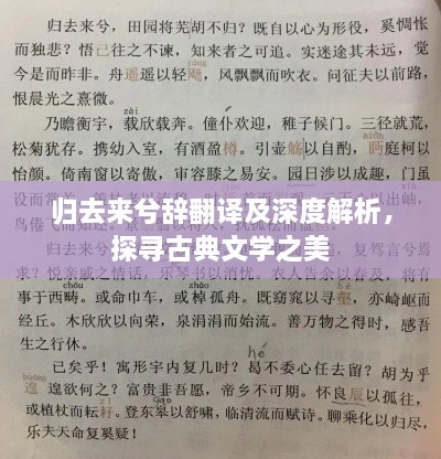 歸去來兮辭翻譯及深度解析，探尋古典文學(xué)之美