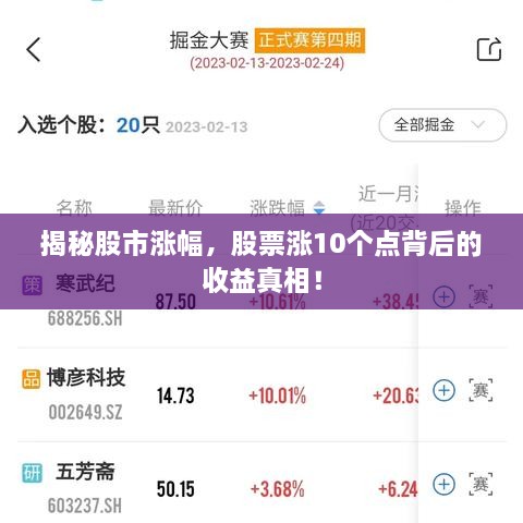 揭秘股市漲幅，股票漲10個(gè)點(diǎn)背后的收益真相！