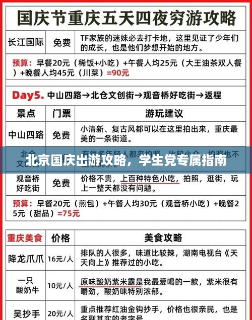 北京國(guó)慶出游攻略，學(xué)生黨專屬指南