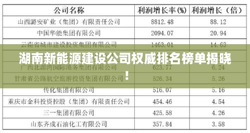 湖南新能源建設(shè)公司權(quán)威排名榜單揭曉！