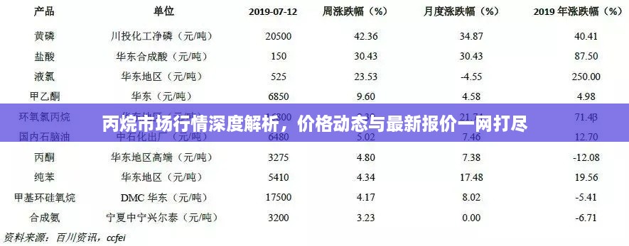 丙烷市場行情深度解析，價格動態(tài)與最新報價一網(wǎng)打盡