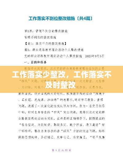 工作落實少整改，工作落實不及時整改 